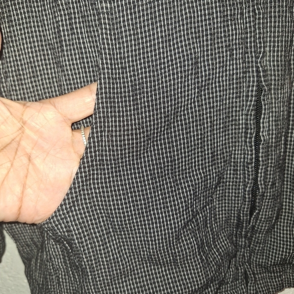 Chicos Design Size XL Black Small Checkered Light Jacket With Hood - Picture 4 of 9